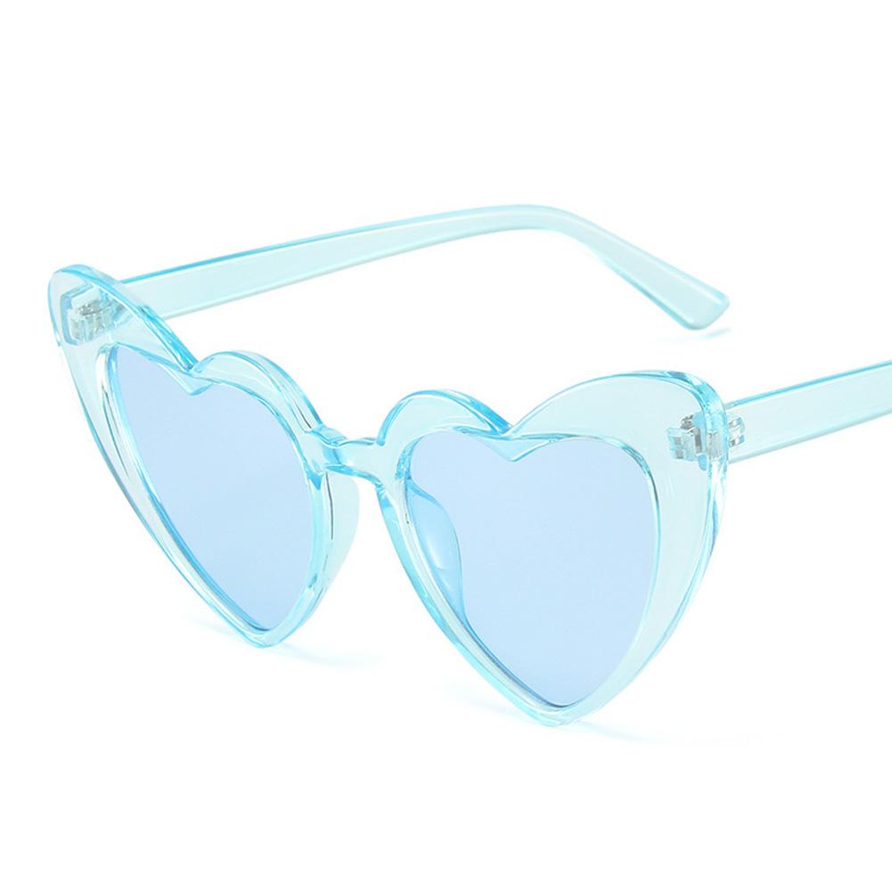 

Heart Lenses Sunglasses UV400 Protection Retro Fashion Women Love Heart Sun Glasses Clear Lens Women Party Driving Sun Glasses синий