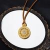 Vietnam Sand Gold Eight Treasures Compass Pendant Necklace - Trendy Court Style with Diamond-Set Hollow Flower Design for Women