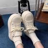 Fashion Platform White Shoes Women 2025 Autumn New Fashion Lace Up Height Increase Casual Shoes Comfortable Outdoor Non Slip Board Shoes