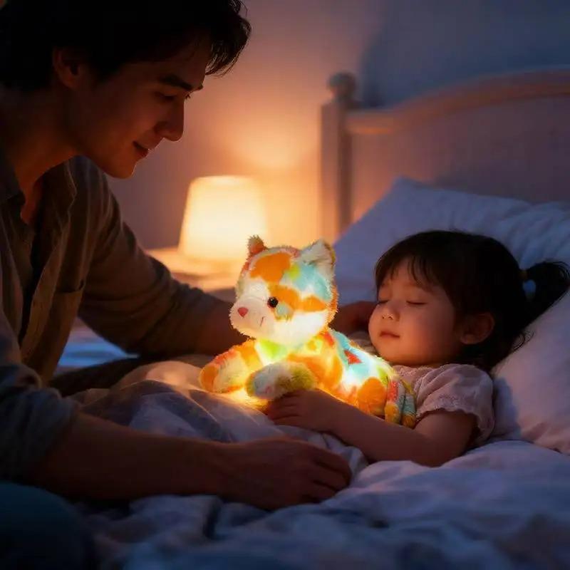 The latest 35cm glowing colored cat doll Kawaii stuffed plush toy figurine cartoon anime cute children's birthday gift doll