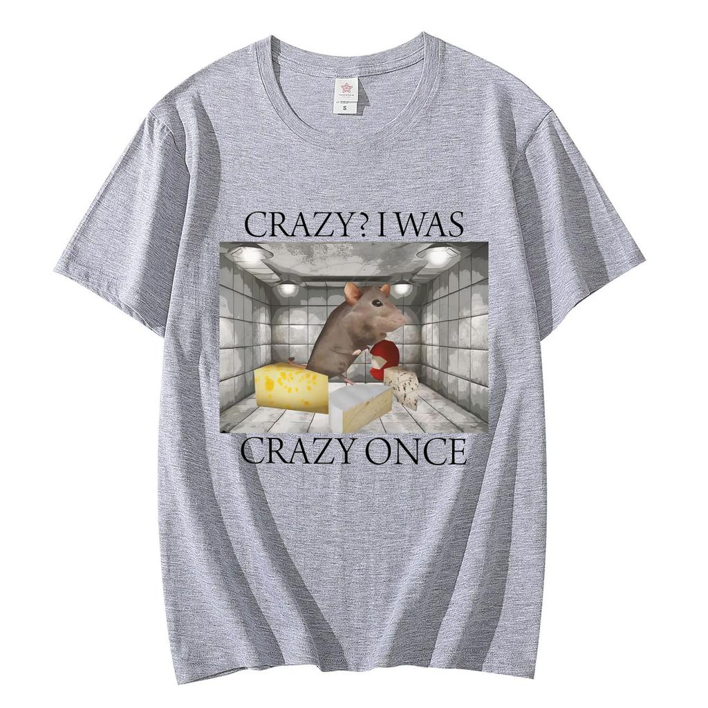 Crazy Rat Funny Meme TShirt Men Women Clothing High Quality Fashion Oversized TShirts Summer Casual Cotton T Shirt Streetwear