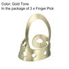 uxcell Finger Picks Stainless Steel Gold Tone S Size for Guitar Pack of 3
