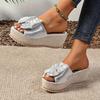 Women's Thick Sole Sandals Solid Color Versatile Bow High Quality Platform