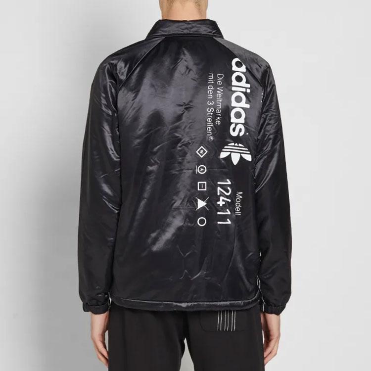Adidas Originals X Alexander Wang Letter Logo Print Long Sleeve Jacket Men Jacket Black CV5254