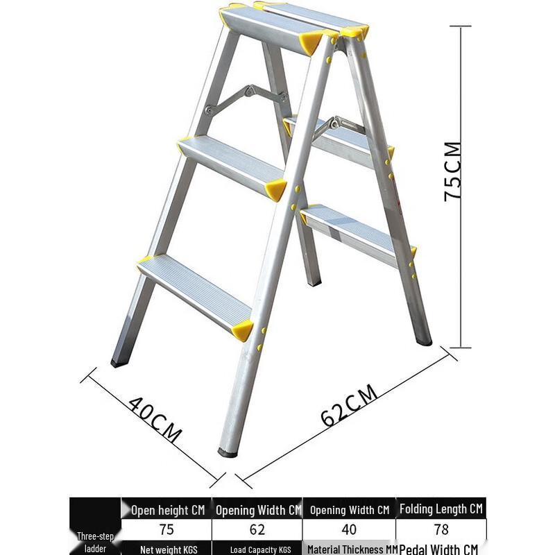 Poulian Heavy-Duty Aluminum Telescopic Folding A-Frame Ladder
