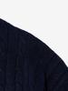 OTHERFITS Cable Henley Neck Round Knit (Navy)