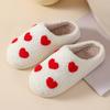 Fuzzy Flip Flop Slippers For Women Comfortable Home Cute Cartoon Love Shape Winter Cotton Slippers Men And Chaussures Femmes