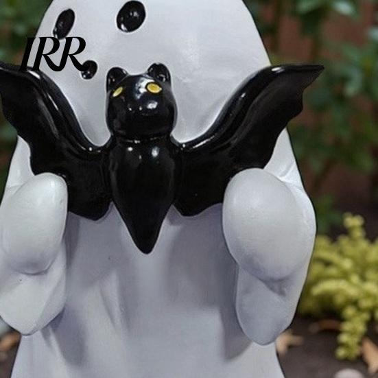 Halloween Table Centerpieces Ghost Figurine, Cute Resin Statue, Creative Holding Whimsical Desk Accessories Bat/Drink Tabletop Ornament for