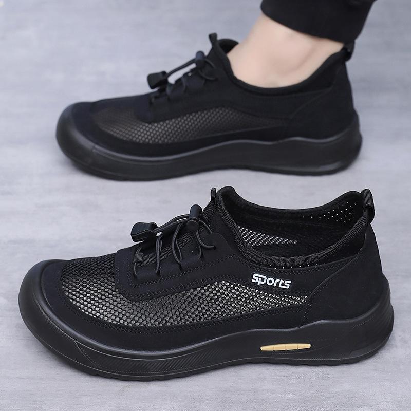 Shoes Men's 2025 Spring and Summer New Breathable Fly-woven Mesh Single Shoes Versatile Sports Lightweight Casual Soft Sole One Pedal