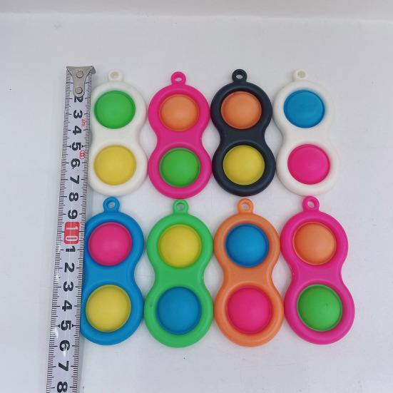 Push Bubble Toy Keychain Pendant Stress Anxiety Relief Bubble Popping Toy Bubble Squeeze Sensory Fidget Toy Party Favors