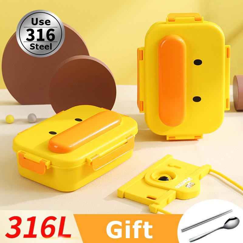 

Ланчбокс Bento для детей, нержавеющая сталь 316, рабочий изолированный микроволновый ланч-бокс, студенческий портативный мультяшный милый кавайный ланч-бокс
