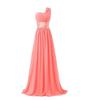 Bridal Wedding Bridesmaid Long Shoulder Banquet Bridesmaid Chiffon Group Dress