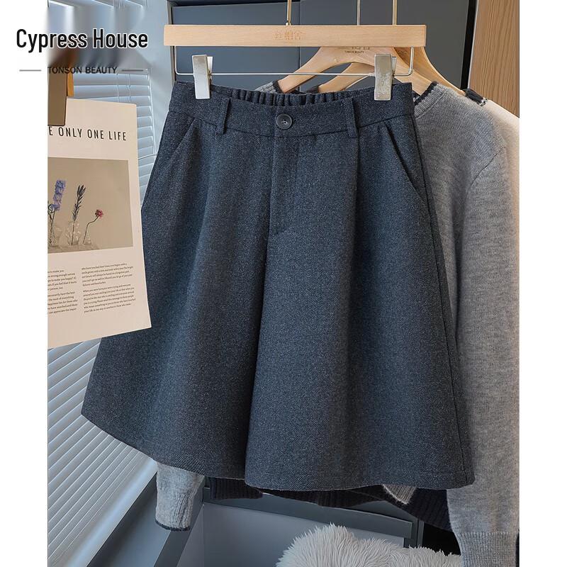 

Cypress She Women s High Waist Wool Blend Wide-Leg Cropped Pants S