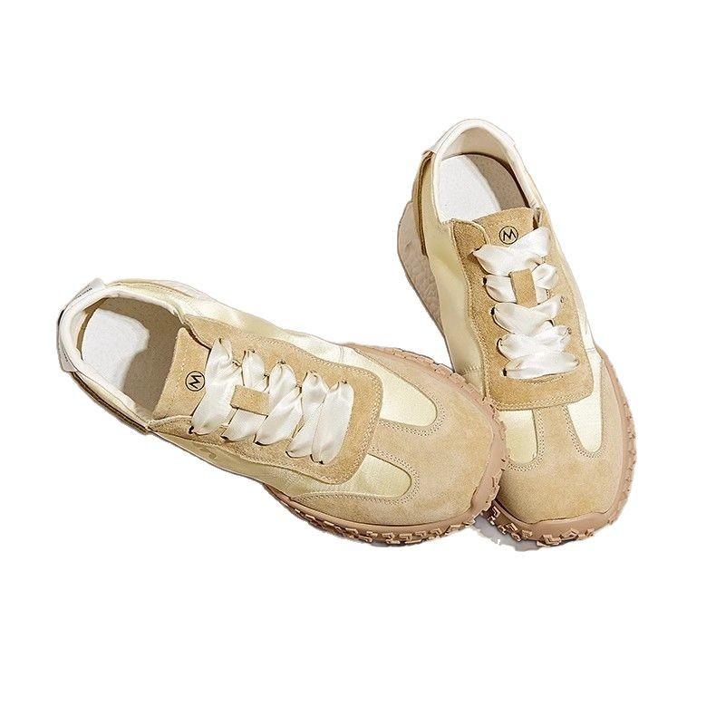 Summer breathable 7CM inner height increase German training shoes women 2025 small casual sports silk ballet Forrest Gump shoes