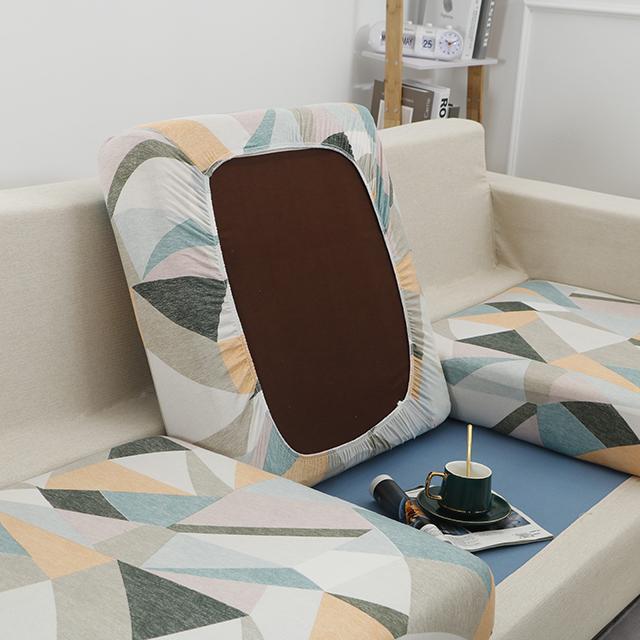 Leaves Stretchy Sofa Furniture Seat Cushion Cover Printed Sofa Cover Half Package Couch Stretch Slipcover Funiture Protector 1 /2 /3 /4 Seater