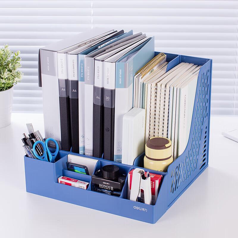 Deli Four-Compartment Plastic File Organizer