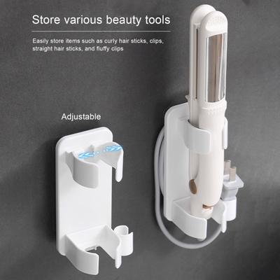 2 Pcs Curling Iron Storage Racks Wall-mounted Punch-free Adjustable Anti-slip Curling Iron Holder Hair Dryer Holder Hair Curler Holder Hair