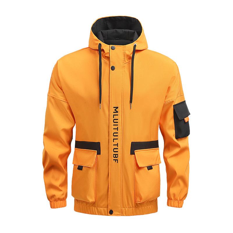 Men's Hong Kong Style Loose Casual Baseball Jacket - Spring/Autumn, Oversized Functional Workwear