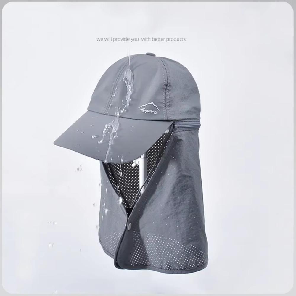 Wide Brim Sun-cream Bucket Hat Face Mask Summer Cover Face Cap Simple Man Sun Hat  Unisex