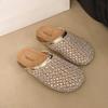 Thick-bottomed Mesh Rhinestone Bag Head Half Slippers Women's 2025 Summer New Outer Wear Lazy One Pedal Beach Cool Slippers