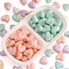 2pcs [20x19mm] Tulip Love Heart Beads Cream Peach Heart Acrylic Beads Mobile Phone Chain Backpack Ornaments DIY Accessories