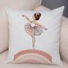 Cute Cartoon Children Pillow Case for Sofa Home Soft Plush Pillowcase Nordic Style Decor Pink Ballet Girl Cushion Cover