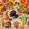 32 Pcs Vintage Thanksgiving Cutouts Fall Harvest Cutouts Cornucopia Decorative Sets Retro Give Thanks Accents Pumpk Leaves Turkey Decor for Office