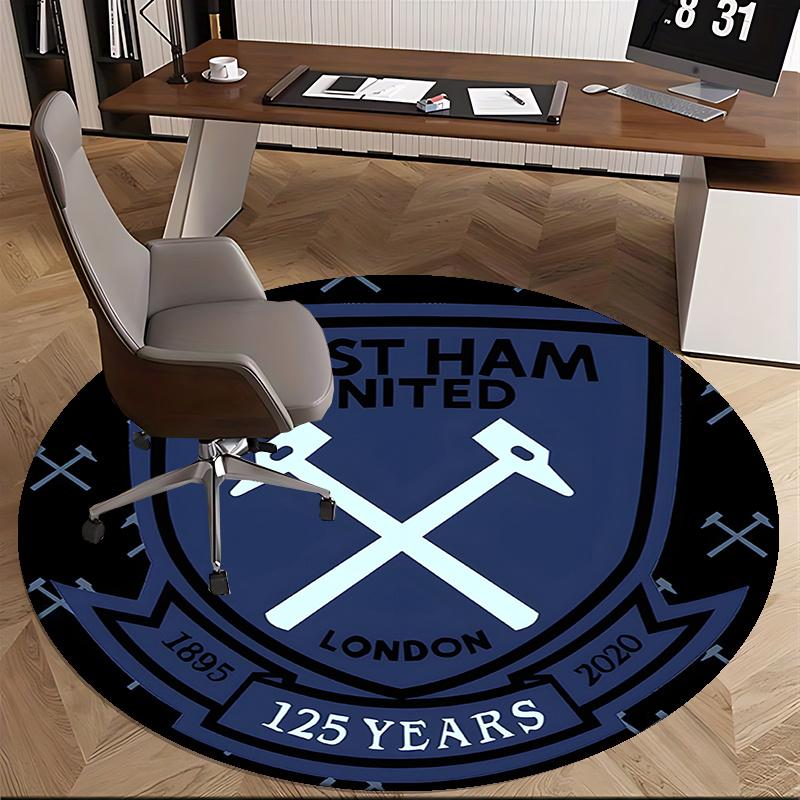 West Ham United Chair mat Round Rug-Office carpet, Non-slip, Suitable for Living Rooms, Bedrooms decor.1205029a