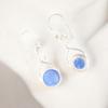 Precious Dark Blue Cat's Eye Gemstone 925 Sterling Silver Women's Earrings 1.68" CE-15-38