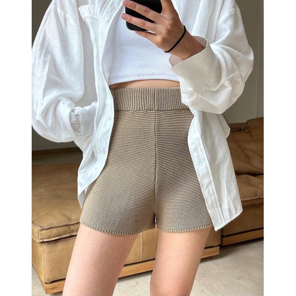 

Летние шорты из искусственного льна в корейском стиле с высокой посадкой - Приталенные, Свободные, Дышащие, Повседневный женский тренд. Medium верблюд