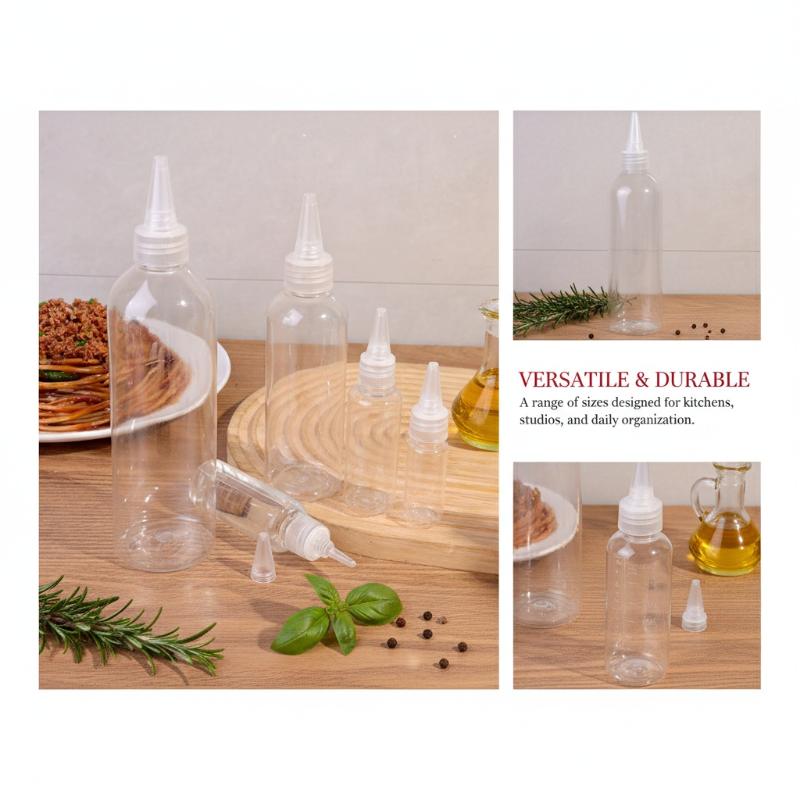 Empty Squeeze Bottles for Sauce and Condiments Multipurpose Dispensing Containers for Home Restaurant Picnics