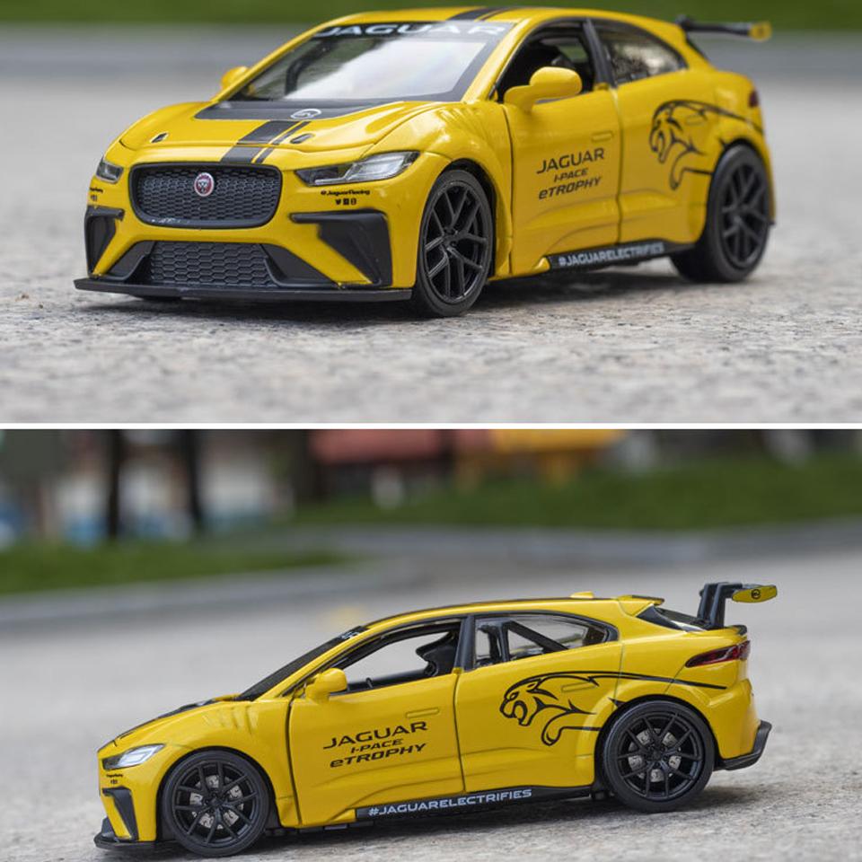 Model auta Jaguar I-PACE v měřítku 1/32, stahovací autíčko se zvukem a světlem pro děti Batole Kluci Dívčí Dárková kolekce