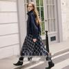 Xiangying Irregular Plaid Wool Blend A-line Skirt