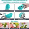 Dogs Drinking Bottle with Silicone Bowl, 285ml Stainless Steel Leak-Proof Dog Drinking Bottle for Cats and Dogs, Walks and Hikes