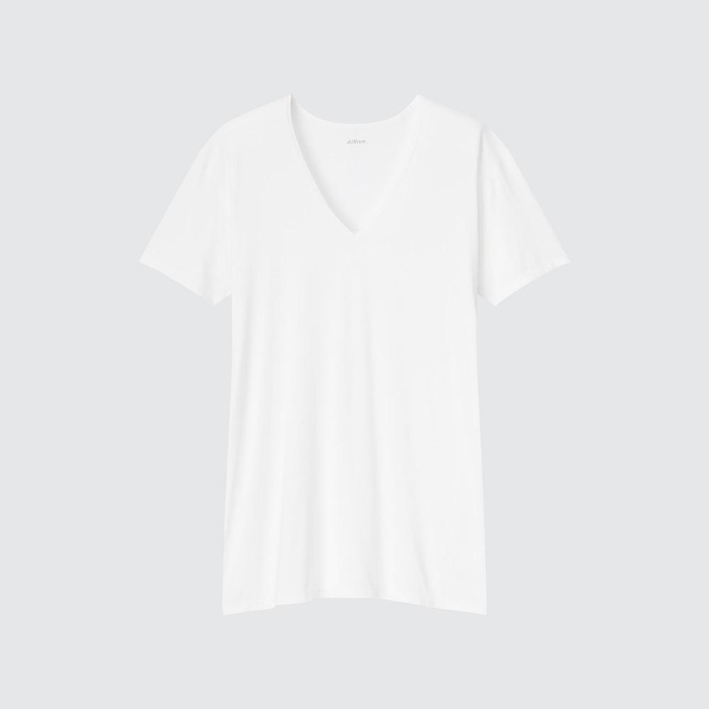 

UNIQLO AiRism V-образный вырез Т-образный вырез с короткими рукавами