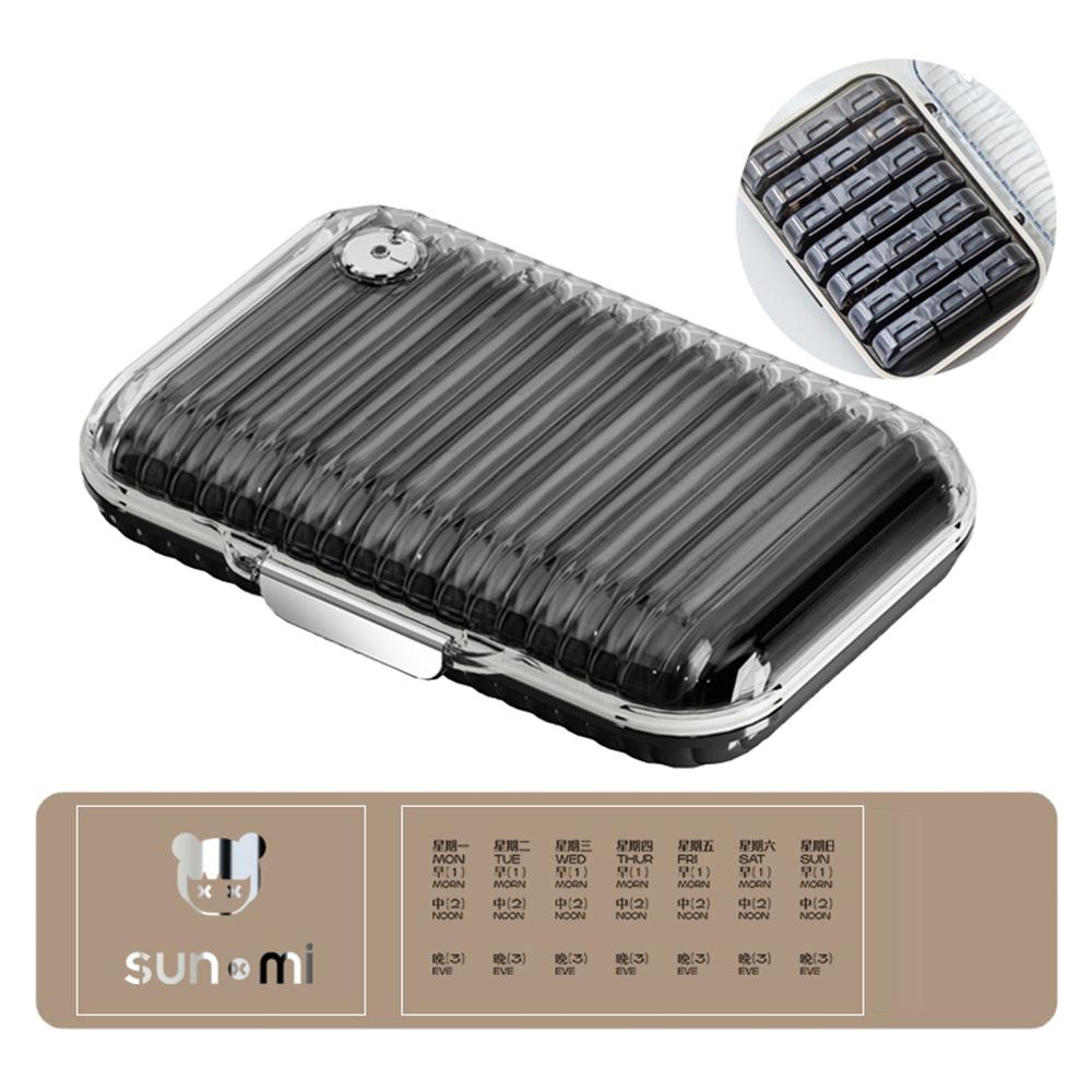 21 Compartments Weekly Pill Organizer Large Capacity Portable Medicine Box Travel Supplement Container