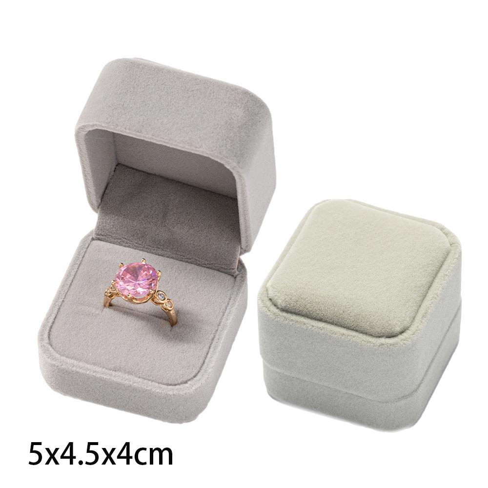 Square Engagement Velvet Earring Ring Packaging Box Jewelry Organizer Valentine Day Gift Case Ring Display Storage Wholesale