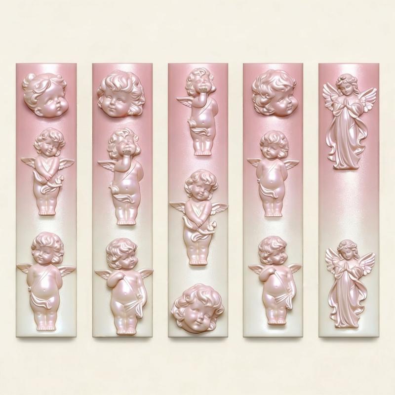 3D Transparente Silikon-Nagelform Für Nagelkunst-Design Relief Kaninchen Engel Muster Maniküre Schablonen Werkzeuge Zubehör