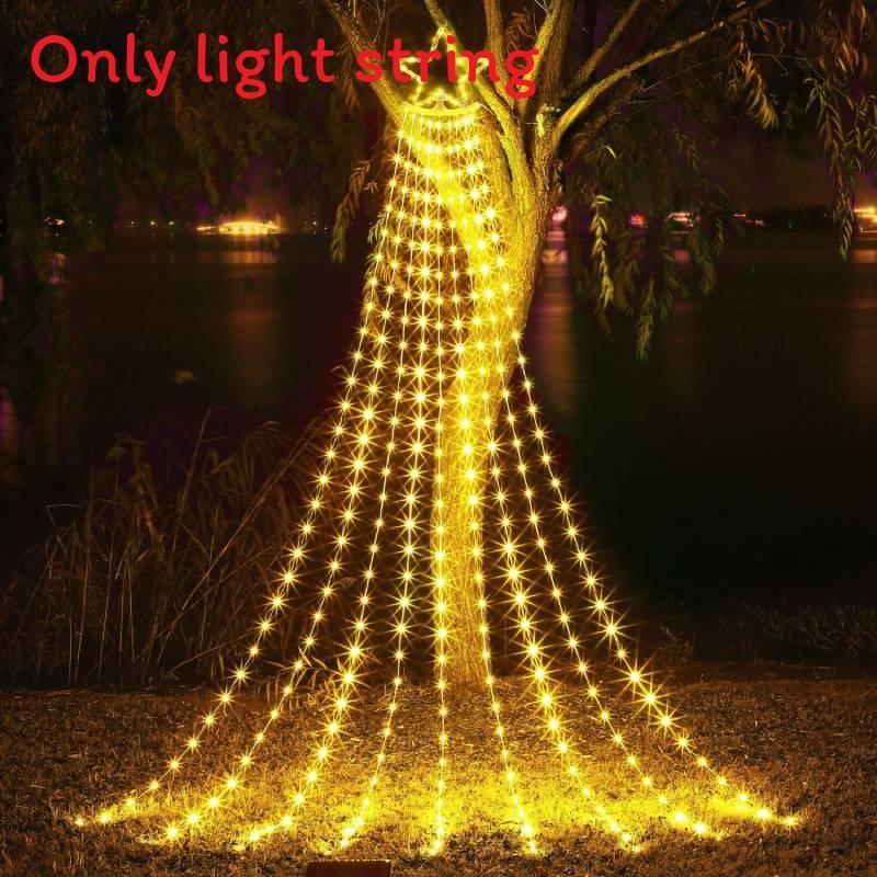 

Outdoor Solar Star Curtain Lights For Christmas Decoration And Garden Ambiance UK Warm