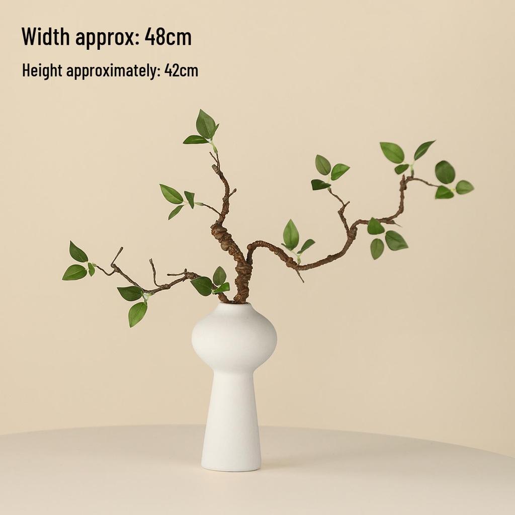 Minimalist Zen Azalea Arrangement: High-End Artificial Potted Plant for Living Room Decor