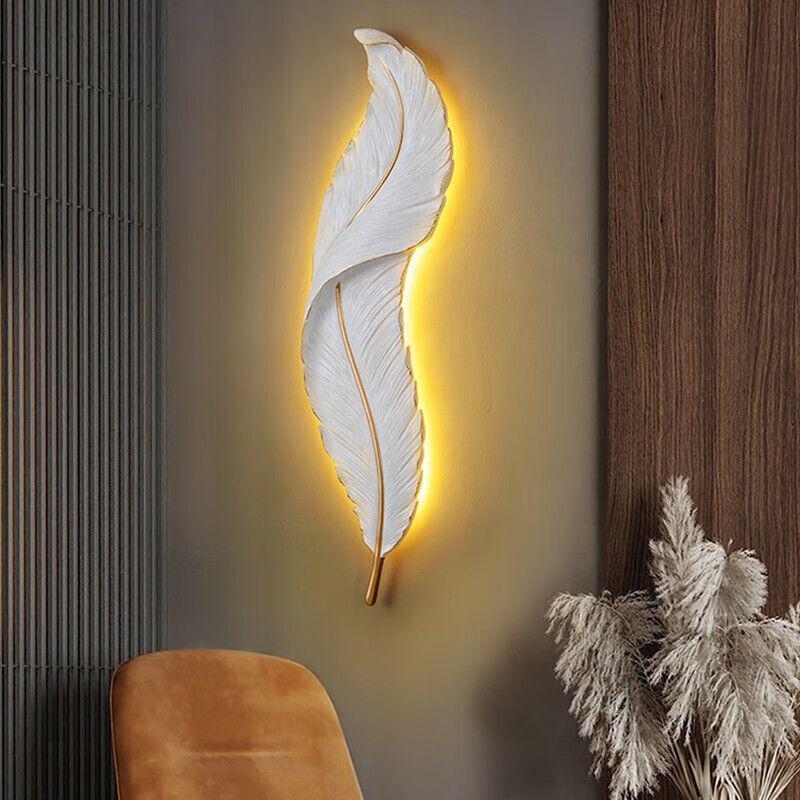 Feather LED Wall Lamp for Living Room, Bedroom, and Hallway