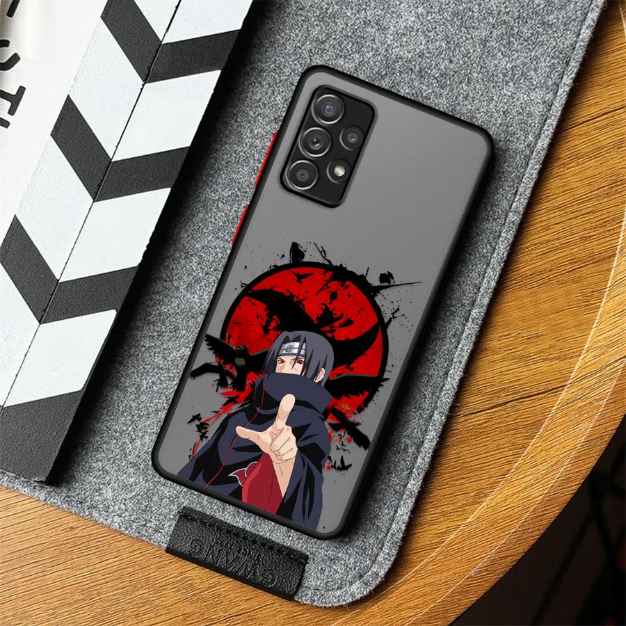 Matte Phone Cover Case for Samsung Galaxy A12 A30 A14 A06 A70 Note 20 Ultra 10+ 9 8 A05 A50 A13 A15 A16 Narutos Uchiha Itachi
