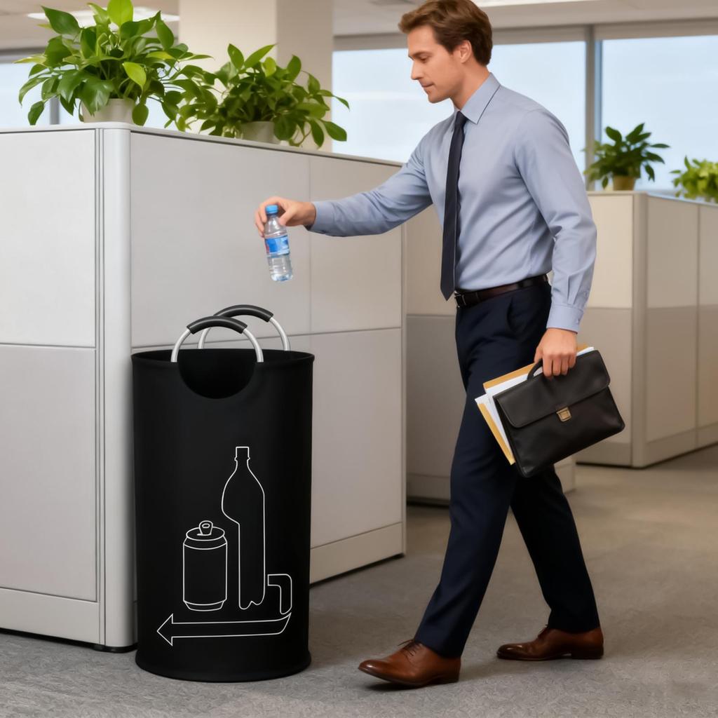 115L Empty Bottle Storage Basket Folding Kitchen Wastewater Bottle Collector Bag with Aluminum Handle Large Capacity Bin