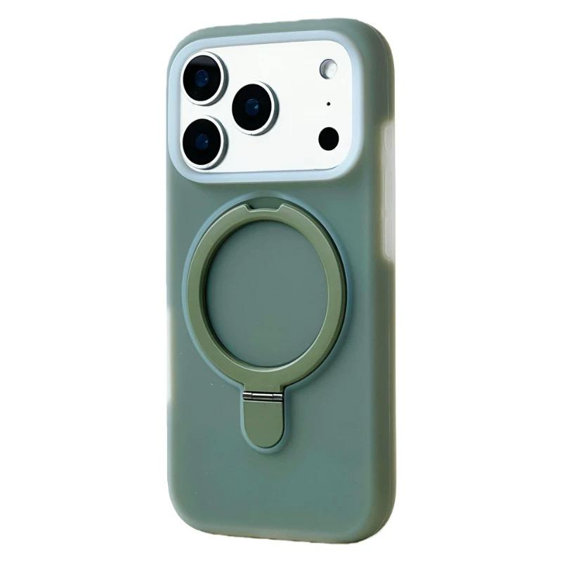 Luxury Liquid Silicone Stand Ring Holder Magnetic For Magsafe Case For iPhone 17 Pro Max Air 16 15 14 13 Skin friendly Cover