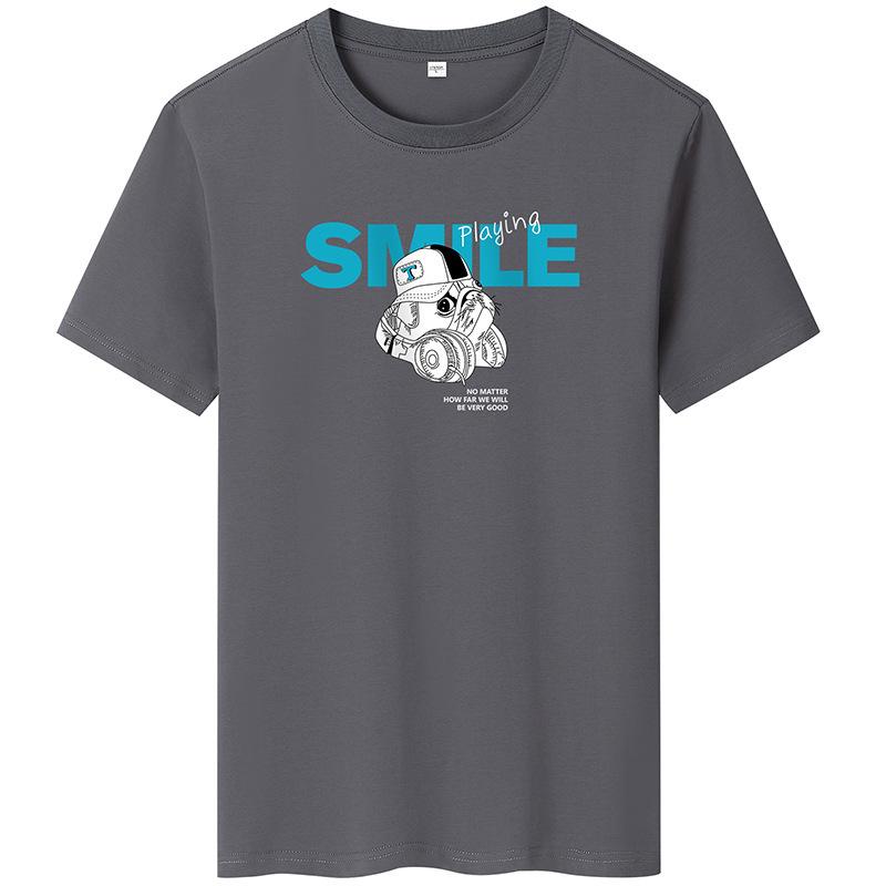 Smile Printed Man Fashion 7 Colors Tee Short-sleeved Pure Cotton T-shirt