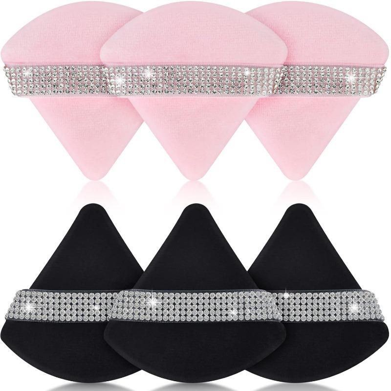 Diamantbelegde Driehoekige Poederdons  Kristalfluweel Driehoekige Poederdons  Make-up Losse Poederdons Make-up Handhaak Poederdons  Beginner