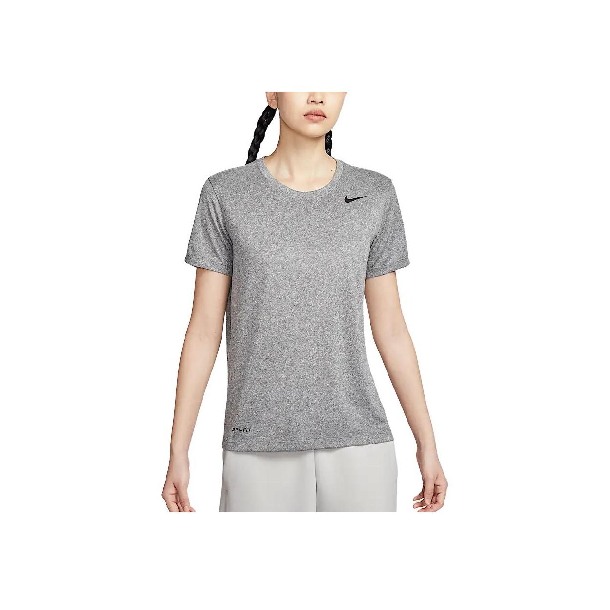 

Nike Женская футболка Dri-Fit Team Legend быстросохнущая удобная с коротким рукавом и круглым вырезом, топы, угольно-серый IB8899-091 2XL