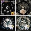 Alfombrilla de Péndulo de Forma Cuadrada Mantel de Altar Tablero de Juego Almohadilla para Cartas Mantel de Runas