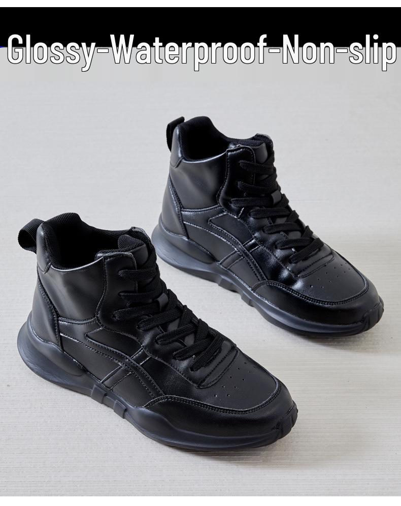 Dámské kožené kotníkové boty s vysokým svrškem, malé a velké velikosti, voděodolné, super lehké, velikosti 31-33 a 41-43