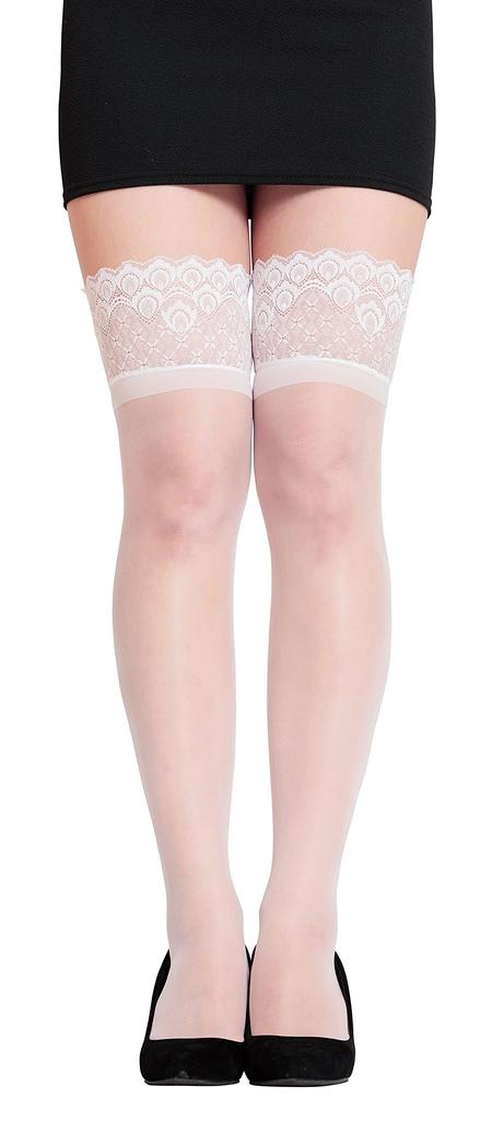 Clearstone My Luxury Cosplay Halloween Knee High Socks See Through White Women's